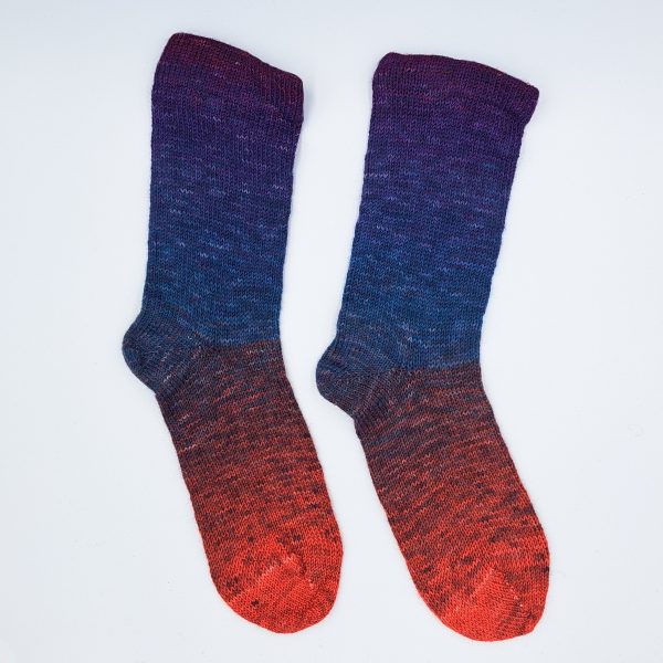 ombre socks purple to red